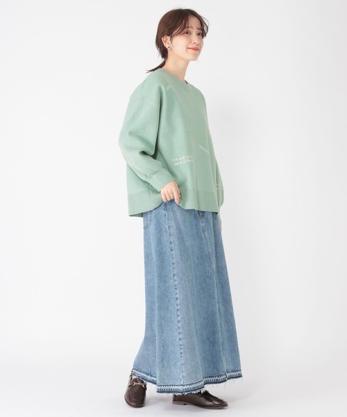 studio CLIP（スタディオクリップ）の「12ゲージランダム刺繍スウェットライクニット（ニット/セーター・レディース・ライトグリーン/ネイビー/オフホワイト・FREE）」の11枚目の写真