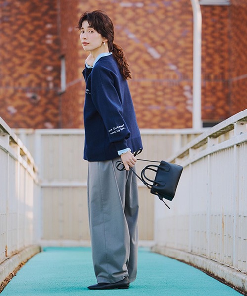 studio CLIP（スタディオクリップ）の「12ゲージランダム刺繍スウェットライクニット（ニット/セーター・レディース・ライトグリーン/ネイビー/オフホワイト・FREE）」の15枚目の写真