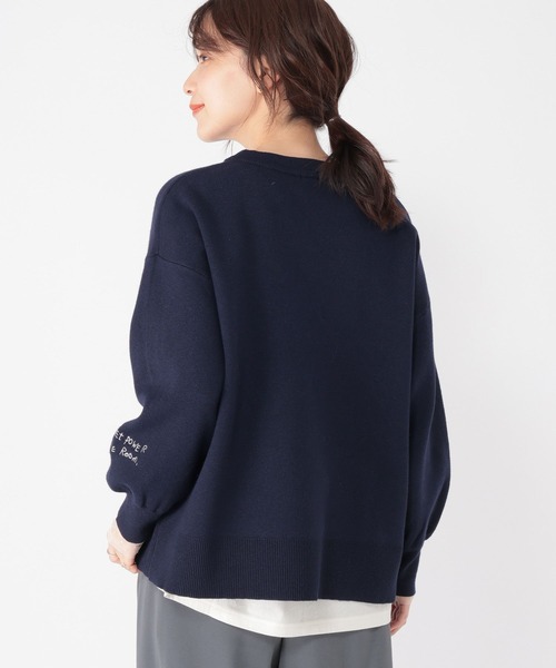 studio CLIP（スタディオクリップ）の「12ゲージランダム刺繍スウェットライクニット（ニット/セーター・レディース・ライトグリーン/ネイビー/オフホワイト・FREE）」の19枚目の写真