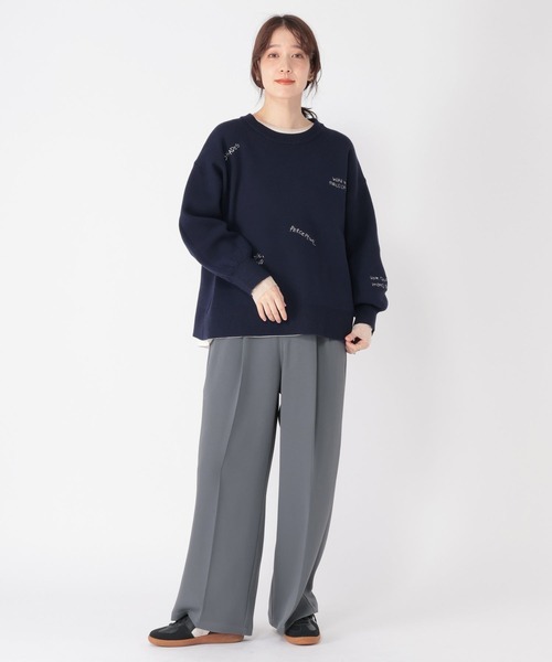 studio CLIP（スタディオクリップ）の「12ゲージランダム刺繍スウェットライクニット（ニット/セーター・レディース・ライトグリーン/ネイビー/オフホワイト・FREE）」の20枚目の写真