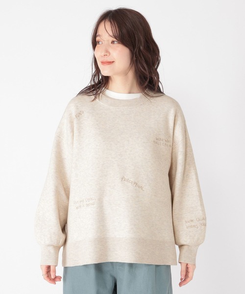 studio CLIP（スタディオクリップ）の「12ゲージランダム刺繍スウェットライクニット（ニット/セーター・レディース・ライトグリーン/ネイビー/オフホワイト・FREE）」の22枚目の写真