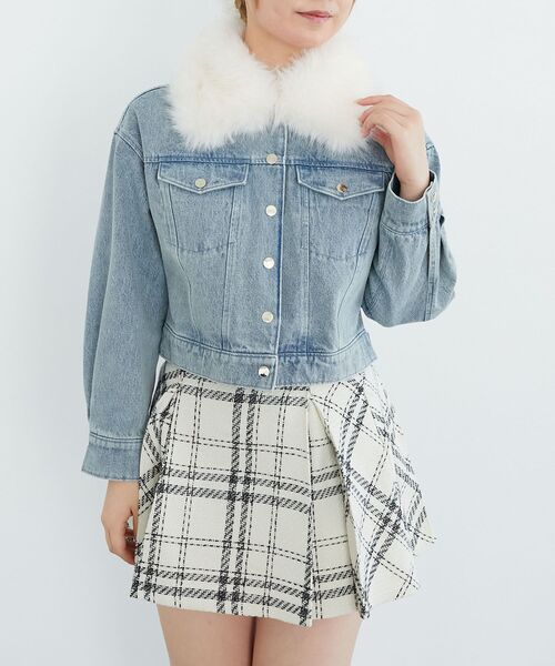 MAJESTIC LEGON（マジェスティックレゴン）の「2wayフェイクファーカラーブルゾン（ブルゾン・レディース・ブルー/アイボリー/ベージュ・MEDIUM）」の12枚目の写真