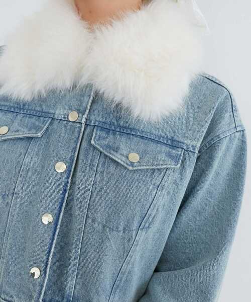 MAJESTIC LEGON（マジェスティックレゴン）の「2wayフェイクファーカラーブルゾン（ブルゾン・レディース・ブルー/アイボリー/ベージュ・MEDIUM）」の15枚目の写真