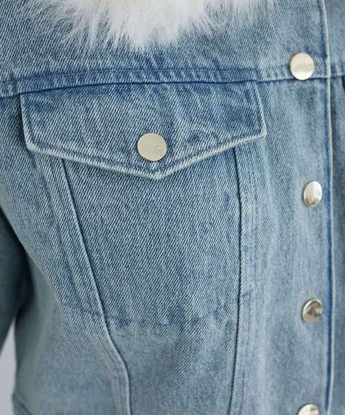 MAJESTIC LEGON（マジェスティックレゴン）の「2wayフェイクファーカラーブルゾン（ブルゾン・レディース・ブルー/アイボリー/ベージュ・MEDIUM）」の16枚目の写真