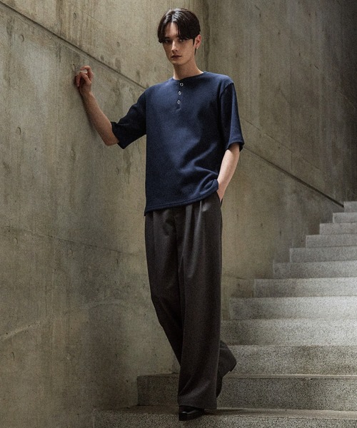 CLEL（クレイル）の「【CLEL】Functional Thermal Henley Neck Short