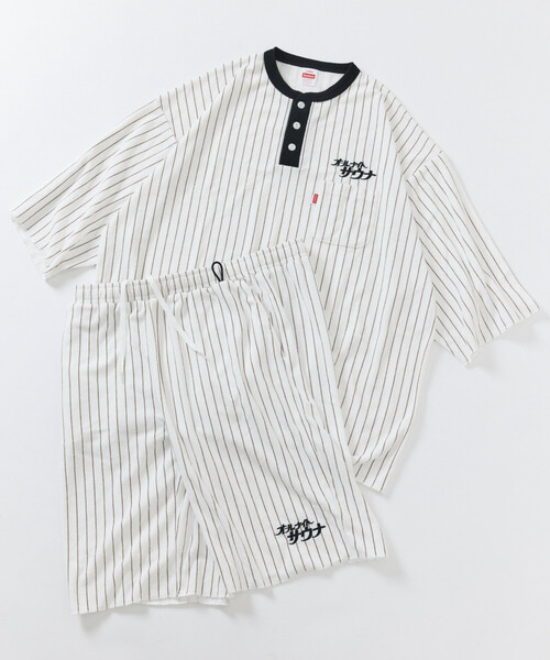 FREAK'S STORE（フリークスストア）の「SAUVENIR/サウベニア 【新色追加】別注 KANNAIGI by Healthknit/パイル/館内着/ヘルスニット/セットアップ/ユニセックス対応（ルームウェア/パジャマ・メンズ・ブルー/グレー/ブラック系その他/バーガンディー/ホワイト系その他/その他/ブラック・MEDIUM/SMALL/LARGE）」の7枚目の写真