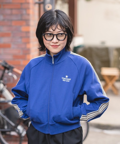 CONVERSE(コンバース)の「【CONVERSE/コンバース】【最旬トラックジャケット】ラインスリーブジャケット トリコット素材 スポーツMIX(ジャージ・レディース・グレー/アイボリー/ブラック/ブルー・LARGE/MEDIUM)」の13枚目の写真