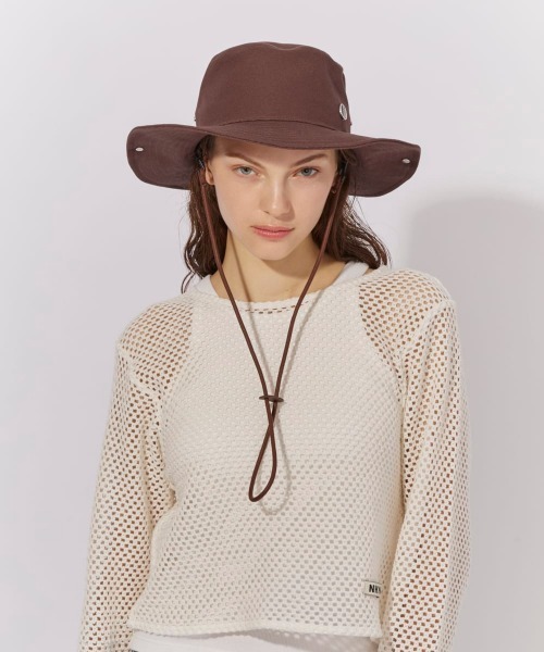 Chapeau d' O（シャポードオー）の「Chapeau d' O  Canvas Ten-gallon Hat / シャポードオー（ハット・レディース・ブラウン/ダークグレー/ベージュ・M/57.5cm）」の6枚目の写真