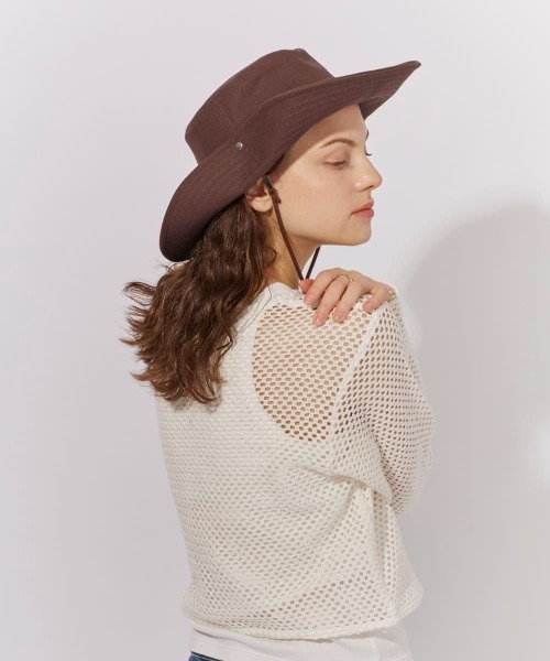 Chapeau d' O（シャポードオー）の「Chapeau d' O  Canvas Ten-gallon Hat / シャポードオー（ハット・レディース・ブラウン/ダークグレー/ベージュ・M/57.5cm）」の14枚目の写真