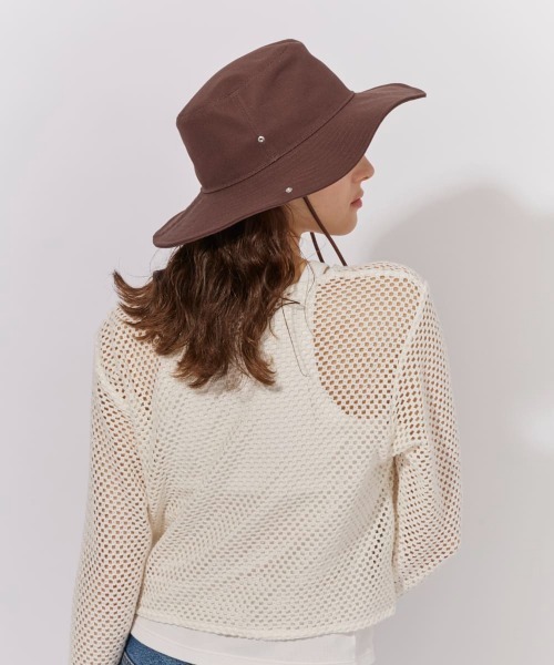 Chapeau d' O（シャポードオー）の「Chapeau d' O  Canvas Ten-gallon Hat / シャポードオー（ハット・レディース・ブラウン/ダークグレー/ベージュ・M/57.5cm）」の9枚目の写真