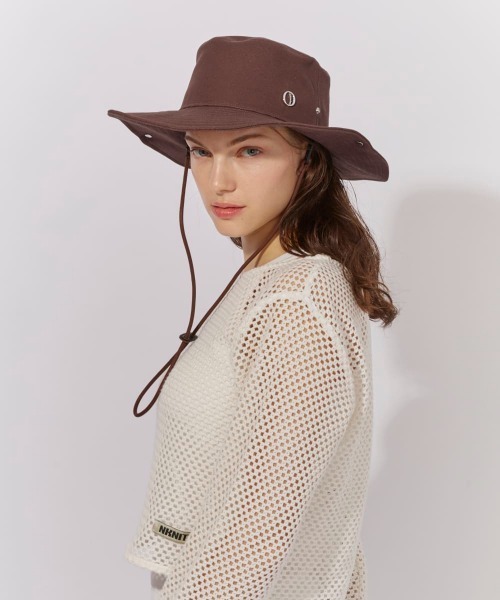 Chapeau d' O（シャポードオー）の「Chapeau d' O  Canvas Ten-gallon Hat / シャポードオー（ハット・レディース・ブラウン/ダークグレー/ベージュ・M/57.5cm）」の8枚目の写真