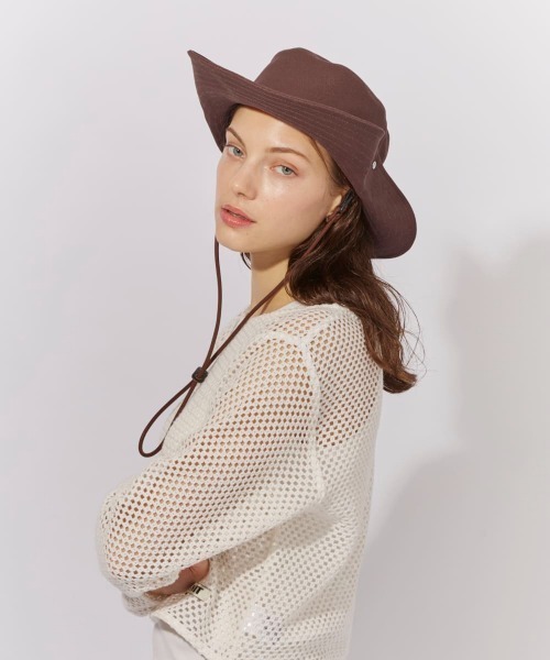 Chapeau d' O（シャポードオー）の「Chapeau d' O  Canvas Ten-gallon Hat / シャポードオー（ハット・レディース・ブラウン/ダークグレー/ベージュ・M/57.5cm）」の12枚目の写真