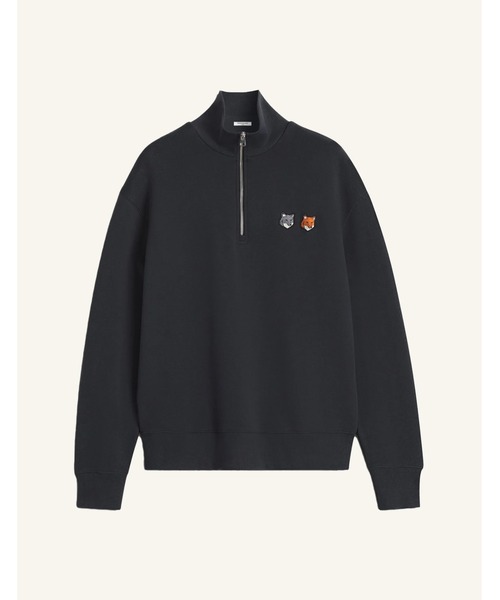 Maison Kitsune(メゾンキツネ)の「DOUBLE FOX HEAD HALF ZIP COMFORT SWEATSHIRT(スウェット・メンズ・ブラック・XS/XL/S/M/L)」の2枚目の写真