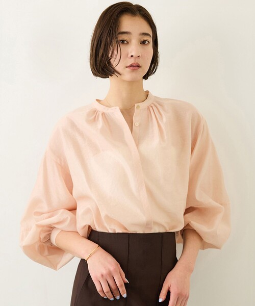 ROPE'(ロペ)の「キュプラシルクボリュームスリーブブラウス/イージーケア(シャツ/ブラウス・レディース・サックスブルー/ピンク系その他2/ベージュ系その他2・FREE)」の1枚目の写真