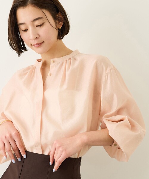 ROPE'(ロペ)の「キュプラシルクボリュームスリーブブラウス/イージーケア(シャツ/ブラウス・レディース・サックスブルー/ピンク系その他2/ベージュ系その他2・FREE)」の5枚目の写真