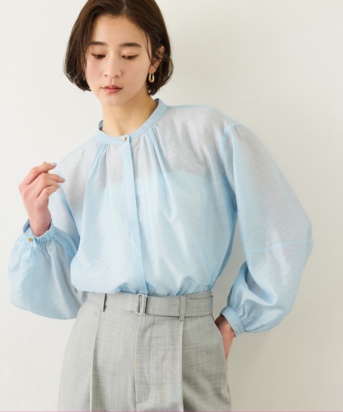 ROPE'(ロペ)の「キュプラシルクボリュームスリーブブラウス/イージーケア(シャツ/ブラウス・レディース・サックスブルー/ピンク系その他2/ベージュ系その他2・FREE)」の1枚目の写真