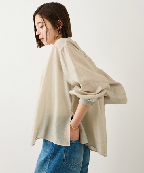 ROPE'(ロペ)の「キュプラシルクボリュームスリーブブラウス/イージーケア(シャツ/ブラウス・レディース・サックスブルー/ピンク系その他2/ベージュ系その他2・FREE)」の2枚目の写真