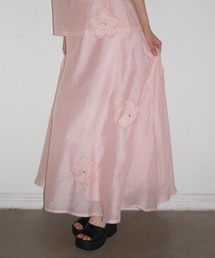 flower organdie flare skirt