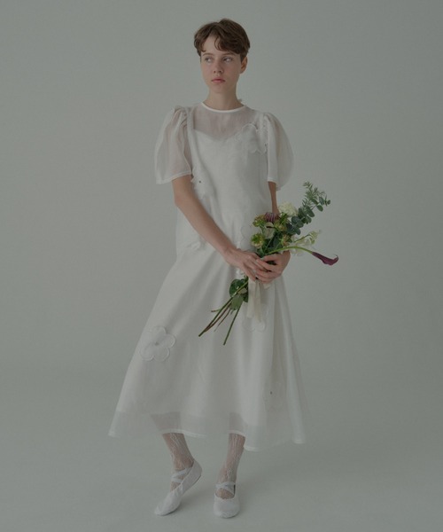 HONEY MI HONEY（ハニーミーハニー）の「flower organdie flare skirt（スカート・レディース・ピンク/ホワイト/ブラック・FREE）」の4枚目の写真