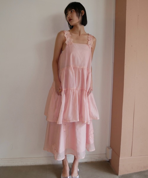 HONEY MI HONEY（ハニーミーハニー）の「flower organdie flare skirt（スカート・レディース・ピンク/ホワイト/ブラック・FREE）」の12枚目の写真