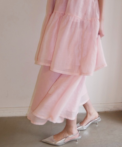 HONEY MI HONEY（ハニーミーハニー）の「flower organdie flare skirt（スカート・レディース・ピンク/ホワイト/ブラック・FREE）」の14枚目の写真