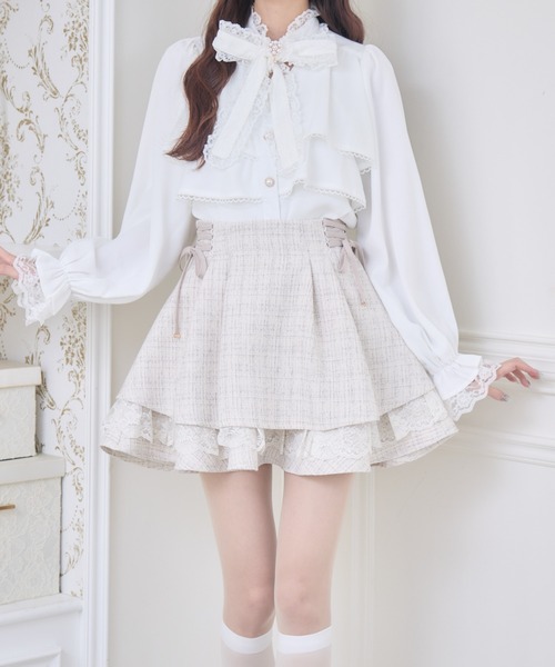 couture BY ROJITA(クチュールバイロジータ)の「【セットアップ対応】ツイードスカパン(スカート・レディース・ベージュ/マルチ/ブラック・FREE)」の2枚目の写真