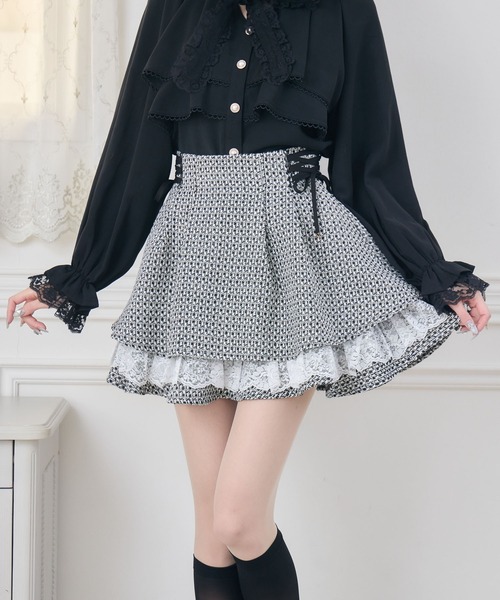 couture BY ROJITA(クチュールバイロジータ)の「【セットアップ対応】ツイードスカパン(スカート・レディース・ベージュ/マルチ/ブラック・FREE)」の9枚目の写真