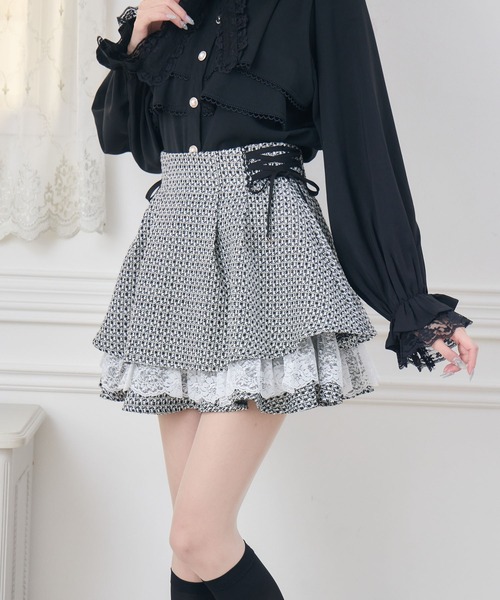 couture BY ROJITA(クチュールバイロジータ)の「【セットアップ対応】ツイードスカパン(スカート・レディース・ベージュ/マルチ/ブラック・FREE)」の10枚目の写真