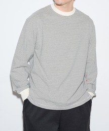 【Healthknit】26SS Nallow Border Jersey Side Slit Crewneck L/S 51054