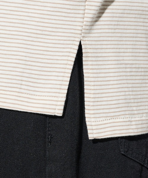 Healthknit（ヘルスニット）の「【Healthknit】26SS Nallow Border Jersey Side Slit Crewneck L/S 51054（Tシャツ/カットソー・メンズ・ブラック系1/アイボリー系1/アイボリー系2・XL/L/M）」の9枚目の写真