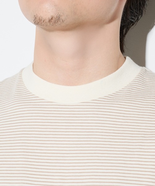 Healthknit（ヘルスニット）の「【Healthknit】26SS Nallow Border Jersey Side Slit Crewneck L/S 51054（Tシャツ/カットソー・メンズ・ブラック系1/アイボリー系1/アイボリー系2・XL/L/M）」の11枚目の写真