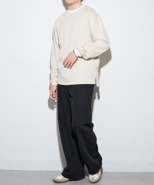 Healthknit（ヘルスニット）の「【Healthknit】26SS Nallow Border Jersey Side Slit Crewneck L/S 51054（Tシャツ/カットソー・メンズ・ブラック系1/アイボリー系1/アイボリー系2・XL/L/M）」の14枚目の写真