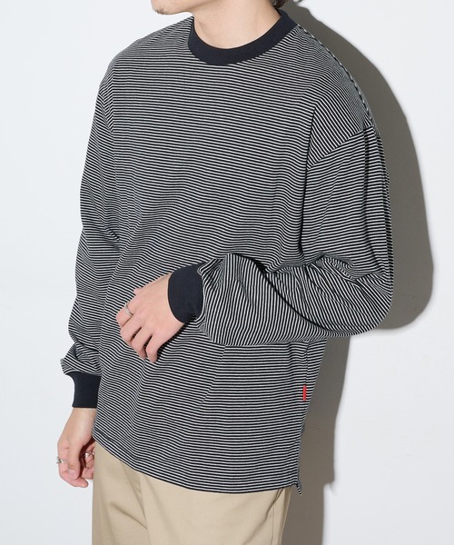 Healthknit（ヘルスニット）の「【Healthknit】26SS Nallow Border Jersey Side Slit Crewneck L/S 51054（Tシャツ/カットソー・メンズ・ブラック系1/アイボリー系1/アイボリー系2・XL/L/M）」の16枚目の写真