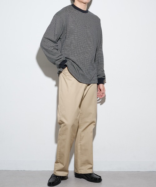 Healthknit（ヘルスニット）の「【Healthknit】26SS Nallow Border Jersey Side Slit Crewneck L/S 51054（Tシャツ/カットソー・メンズ・ブラック系1/アイボリー系1/アイボリー系2・XL/L/M）」の19枚目の写真