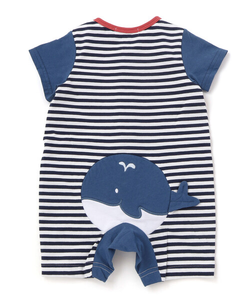 SLAP SLIP BABY（スラップスリップベビー）の「くじらクマ恐竜アニマルおしりモチーフボーダー切り替えロンパースベビー(60~80cm)（ロンパース・キッズ・ベージュ系その他/グリーン系その他/ブルー系その他2・60cm/80ｃｍ/70cm）」の8枚目の写真