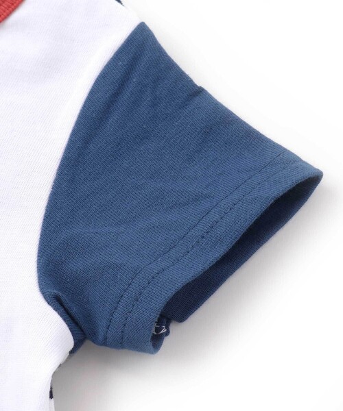 SLAP SLIP BABY（スラップスリップベビー）の「くじらクマ恐竜アニマルおしりモチーフボーダー切り替えロンパースベビー(60~80cm)（ロンパース・キッズ・ベージュ系その他/グリーン系その他/ブルー系その他2・60cm/80ｃｍ/70cm）」の11枚目の写真