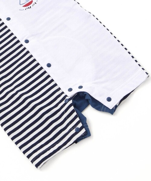 SLAP SLIP BABY（スラップスリップベビー）の「くじらクマ恐竜アニマルおしりモチーフボーダー切り替えロンパースベビー(60~80cm)（ロンパース・キッズ・ベージュ系その他/グリーン系その他/ブルー系その他2・60cm/80ｃｍ/70cm）」の13枚目の写真