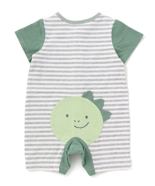 SLAP SLIP BABY（スラップスリップベビー）の「くじらクマ恐竜アニマルおしりモチーフボーダー切り替えロンパースベビー(60~80cm)（ロンパース・キッズ・ベージュ系その他/グリーン系その他/ブルー系その他2・60cm/80ｃｍ/70cm）」の18枚目の写真