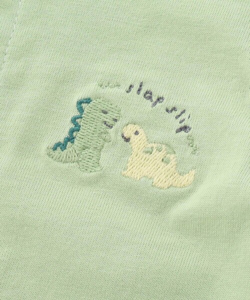 SLAP SLIP BABY（スラップスリップベビー）の「くじらクマ恐竜アニマルおしりモチーフボーダー切り替えロンパースベビー(60~80cm)（ロンパース・キッズ・ベージュ系その他/グリーン系その他/ブルー系その他2・60cm/80ｃｍ/70cm）」の19枚目の写真