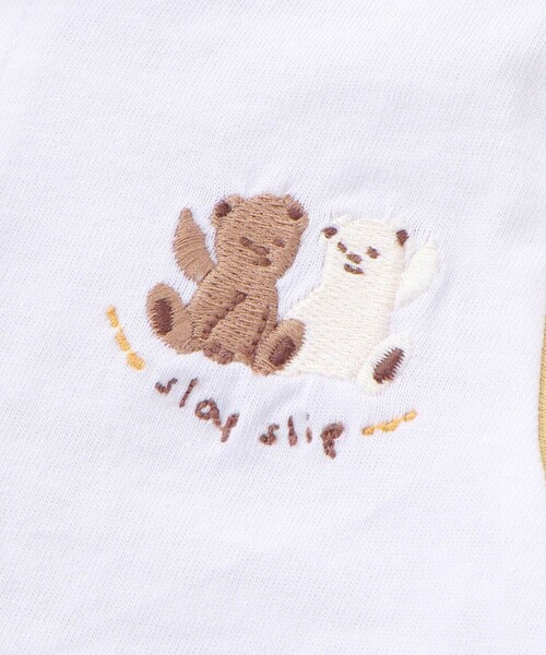 SLAP SLIP BABY（スラップスリップベビー）の「くじらクマ恐竜アニマルおしりモチーフボーダー切り替えロンパースベビー(60~80cm)（ロンパース・キッズ・ベージュ系その他/グリーン系その他/ブルー系その他2・60cm/80ｃｍ/70cm）」の22枚目の写真