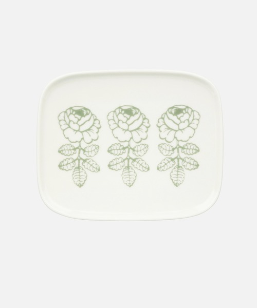 marimekko(マリメッコ)の「Vihkiruusu / Plate 15x12cm(食器・レディース・ライトグリーン・FREE)」の1枚目の写真