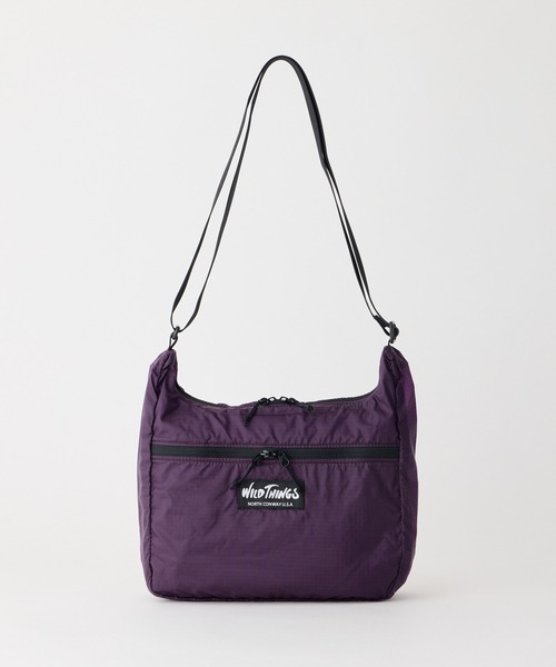WILD THINGS（ワイルドシングス）の「500mlペットボトル収納可能【WILD THINGS】LIGHT SHOULDER BAG 超軽量 リップストップナイロン  ショルダーバッグ（ショルダーバッグ・レディース・カーキ系/ブラック/クリアブラウン/ターコイズブルー/パープル系/パープル/イエロー×ブラック・ONE SIZE）」の5枚目の写真