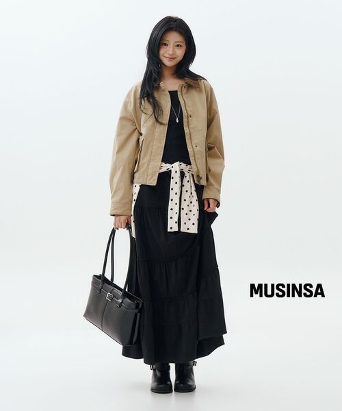 MUSINSA STANDARD WOMAN（ムシンサスタンダードウーマン）の「ウィメンズジャージティアードロングスカート[ブラック]（スカート・レディース・その他・SMALL/MEDIUM/LARGE/X-SMALL）」の7枚目の写真