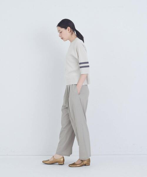 ADIEU TRISTESSE(アデュートリステス)の「ペーパーポリエステルライン入りニット(ニット/セーター・レディース・グレイッシュベージュ/ピンク/ネイビー・FREE)」の5枚目の写真