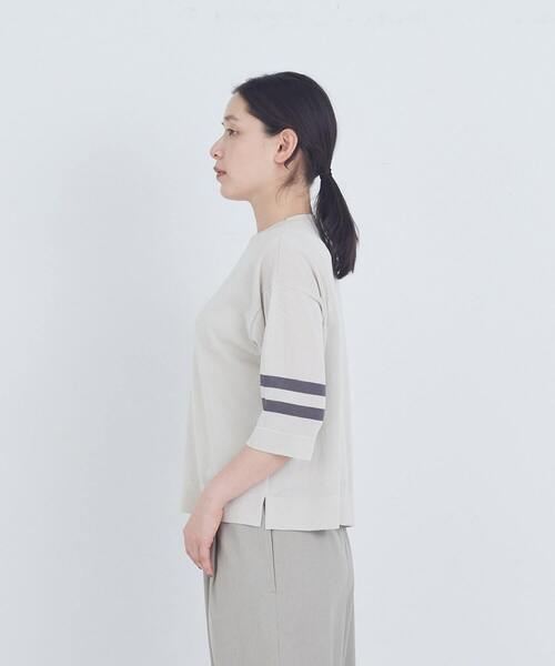 ADIEU TRISTESSE(アデュートリステス)の「ペーパーポリエステルライン入りニット(ニット/セーター・レディース・グレイッシュベージュ/ピンク/ネイビー・FREE)」の8枚目の写真