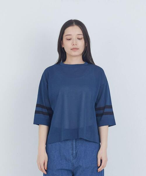 ADIEU TRISTESSE(アデュートリステス)の「ペーパーポリエステルライン入りニット(ニット/セーター・レディース・グレイッシュベージュ/ピンク/ネイビー・FREE)」の13枚目の写真