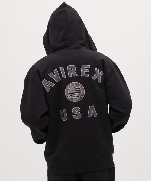 AVIREX(アヴィレックス)の「《直営店限定》VARSITY FLAG ZIP PARKA / バーシティー フラッグ ジップ パーカー / AVIREX / アヴィレックス(パーカー・メンズ・ブラック/オフホワイト・XX-LARGE/X-LARGE/LARGE/MEDIUM)」の4枚目の写真