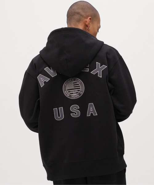 AVIREX(アヴィレックス)の「《直営店限定》VARSITY FLAG ZIP PARKA / バーシティー フラッグ ジップ パーカー / AVIREX / アヴィレックス(パーカー・メンズ・ブラック/オフホワイト・XX-LARGE/X-LARGE/LARGE/MEDIUM)」の5枚目の写真