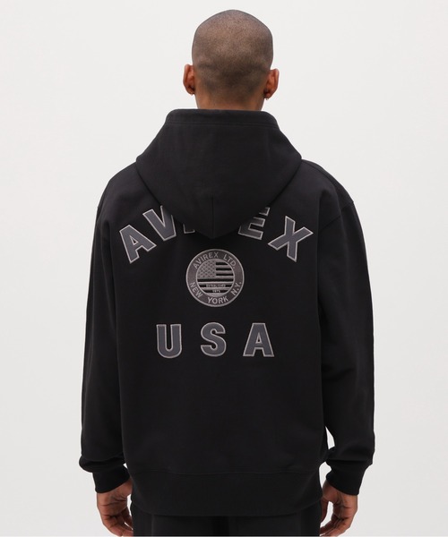 AVIREX(アヴィレックス)の「《直営店限定》VARSITY FLAG ZIP PARKA / バーシティー フラッグ ジップ パーカー / AVIREX / アヴィレックス(パーカー・メンズ・ブラック/オフホワイト・XX-LARGE/X-LARGE/LARGE/MEDIUM)」の10枚目の写真