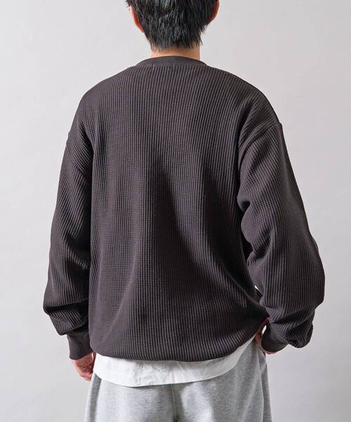 CRAFT STANDARD BOUTIQUE（クラフトスタンダードブティック）の「【抗菌防臭】ヘンリーネックサーマルロンT（Tシャツ/カットソー・メンズ・ホワイト/チャコールグレー/ブラック・M/L）」の11枚目の写真